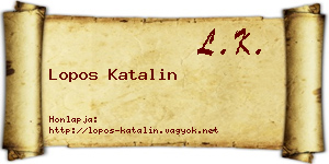 Lopos Katalin névjegykártya